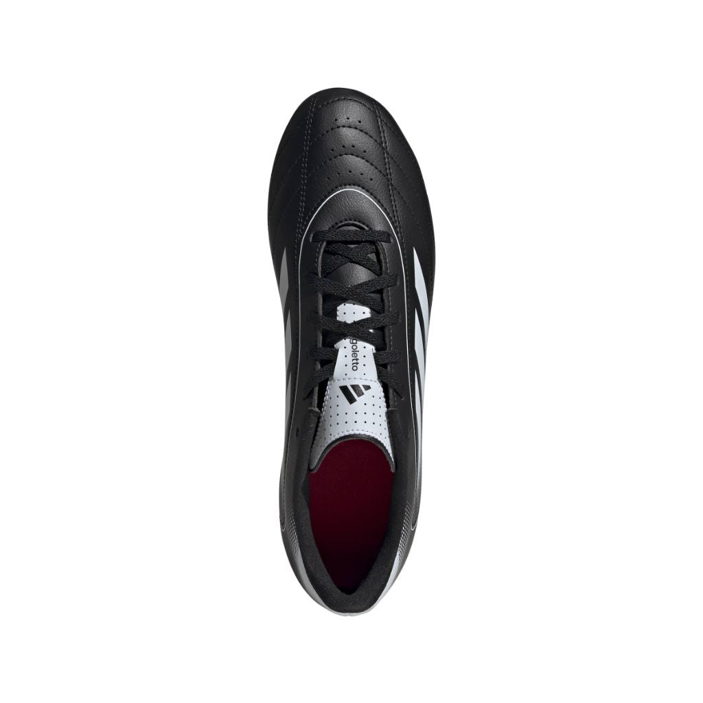 SZ 9, Adidas Unisex-Adult Goletto IX Firm Ground/Multi Ground Soccer, Black/White/Better Scarlet