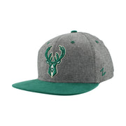 Milwaukee Bucks NBA Officially Licensed Adjustable Snapback Hat Heather Black