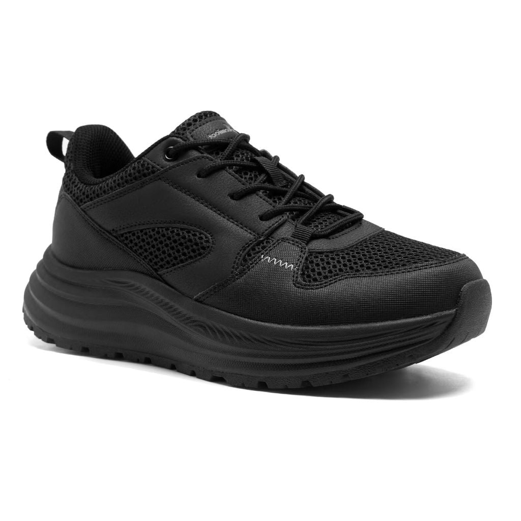 Men's Orthopedic Slip On Trail Sneakers: Fit Plantar Fasciitis Neuropathy Orthotic Arch Support Heel Spur Hiking Walking Shoes, Breathable Metatarsal Travel Bowling Work Trekking Shoes Black Size 9.5