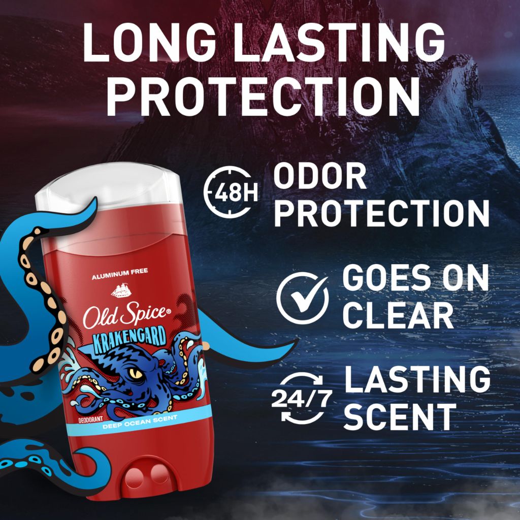 Old Spice Aluminum Free Deodorant for Men, Krakengard Deep Ocean Scent  | 1.8oz