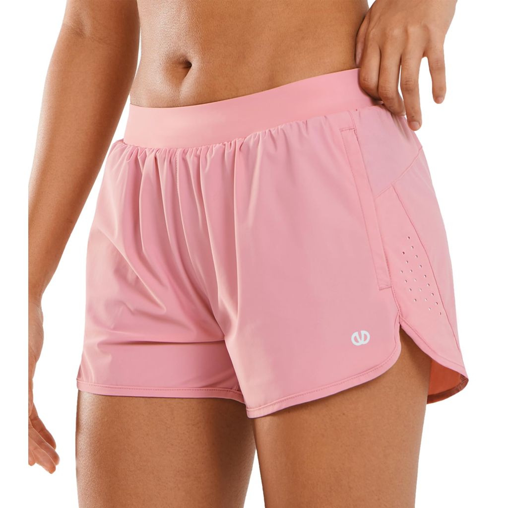 SZ M, ALLZERO Feel Fit™ Running Shorts for Women 3"  | POWDERPINK