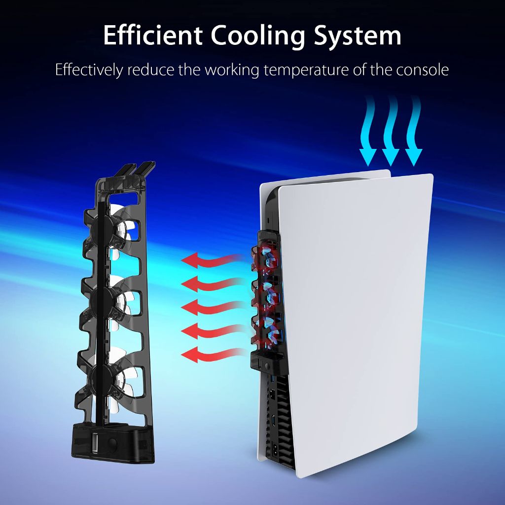 NexiGo PS5 Accessories Cooling Fan [Auto On/Off] with LED Light