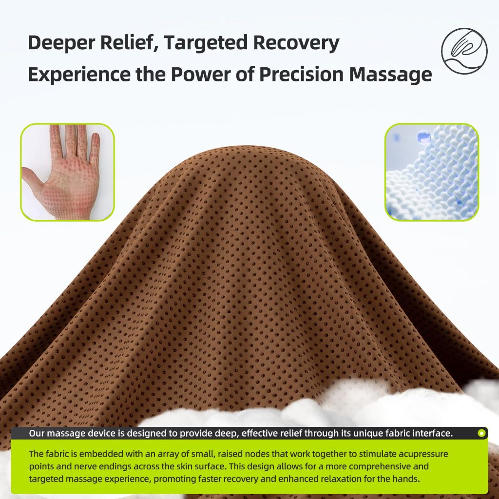 Ezencon Hand Massager with 2 Heat Settings, 3 Compression Modes & 3 Timer Options