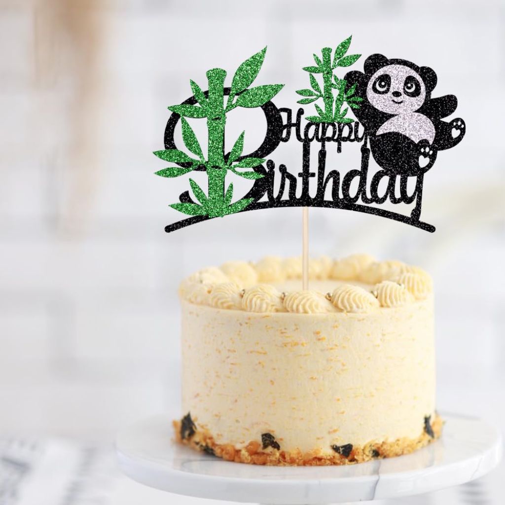 Dxsdgetue Panda Happy Birthday Cake Topper