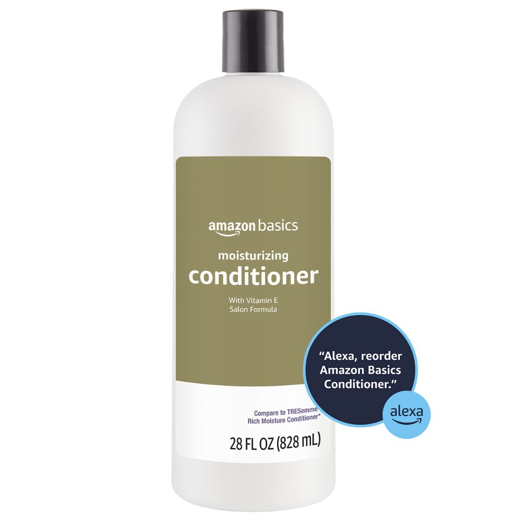Amazon Basics Moisture Rich Conditioner for Dry and Damaged Hair, Nourishing, Softens, with Vitamin E, 28 Fluid Ounce
