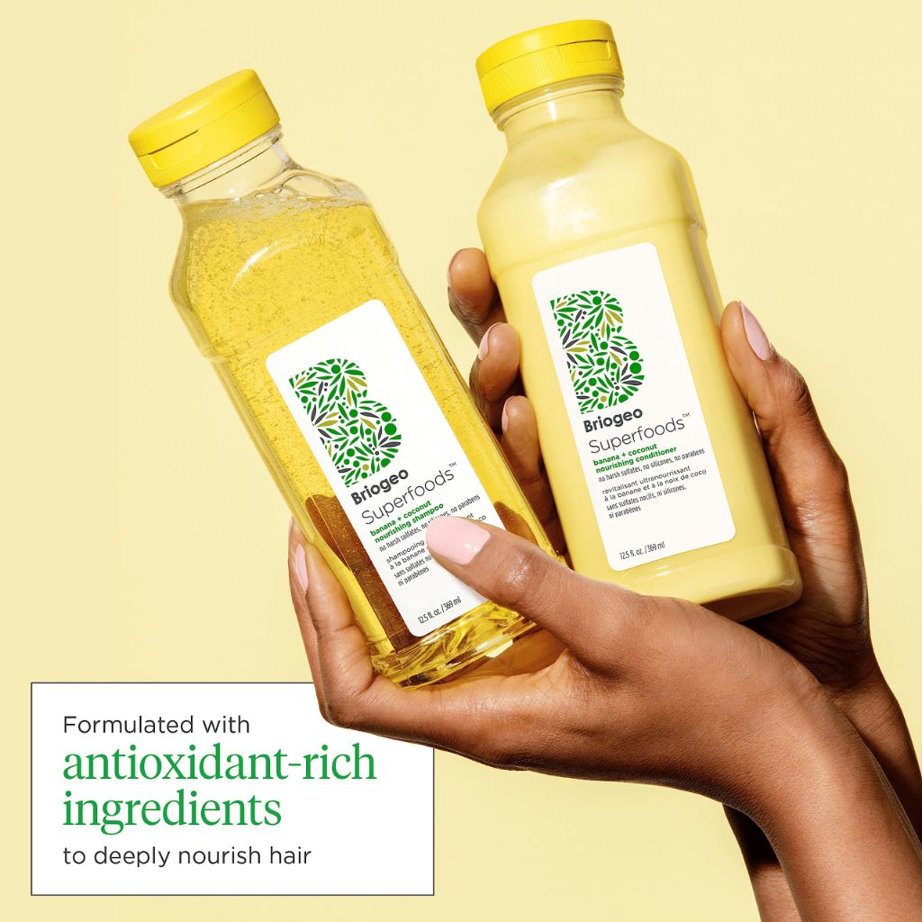 Briogeo Superfoods Banana + Coconut Hair Pack for Dry Hair | Nourishing Shampoo & Conditioner 12.5 fl oz