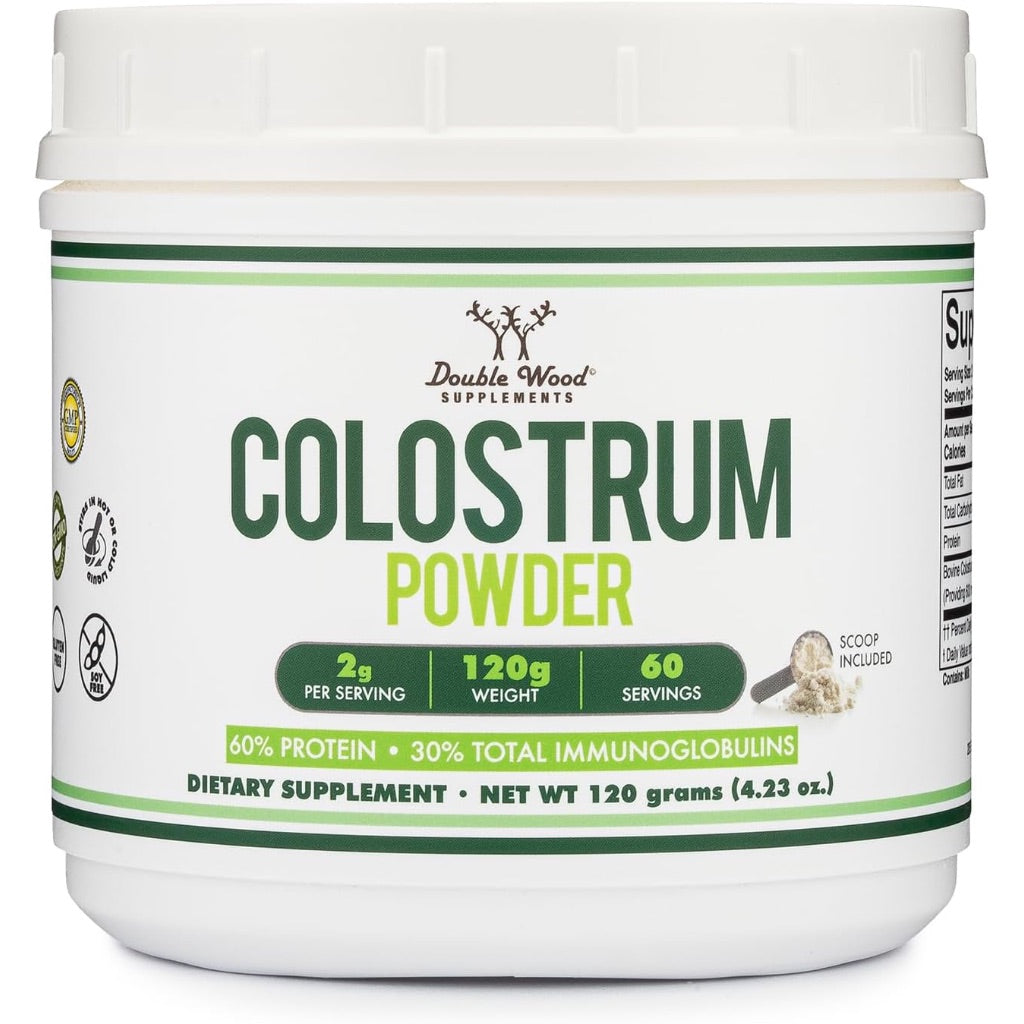Double Wood Supplements Bovine Colostrum Powder - 120 Grams, 60 Day Supply