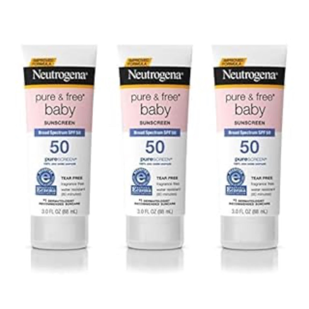Neutrogena Pure & Free Baby Mineral Sunscreen  SPF 50  3 fl. oz  3 pk