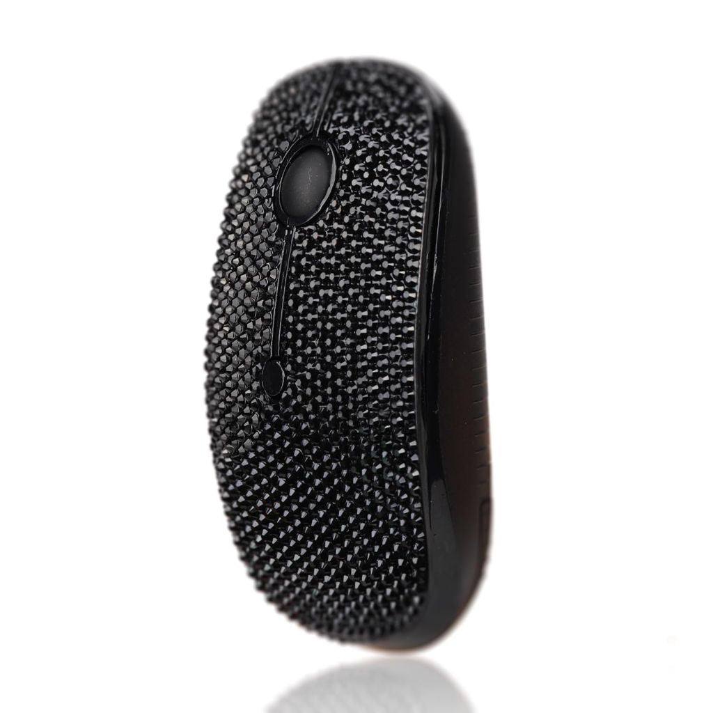 WONGS 2.4GHz Wireless Mouse Covered Austrian Rhinestone Crystal, Bling Slim Mice Compatible with Notebook, PC, Laptop, Computer, MacBook - Black