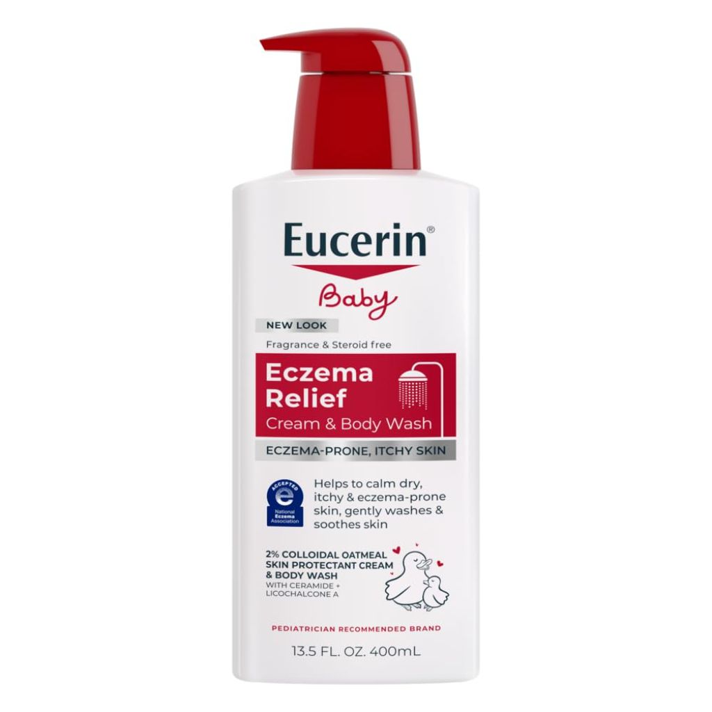 Eucerin Baby Eczema Relief Cream Body Wash, Fragrance Free with Colloidal Oatmeal, 13.5 Fl Oz Bottle