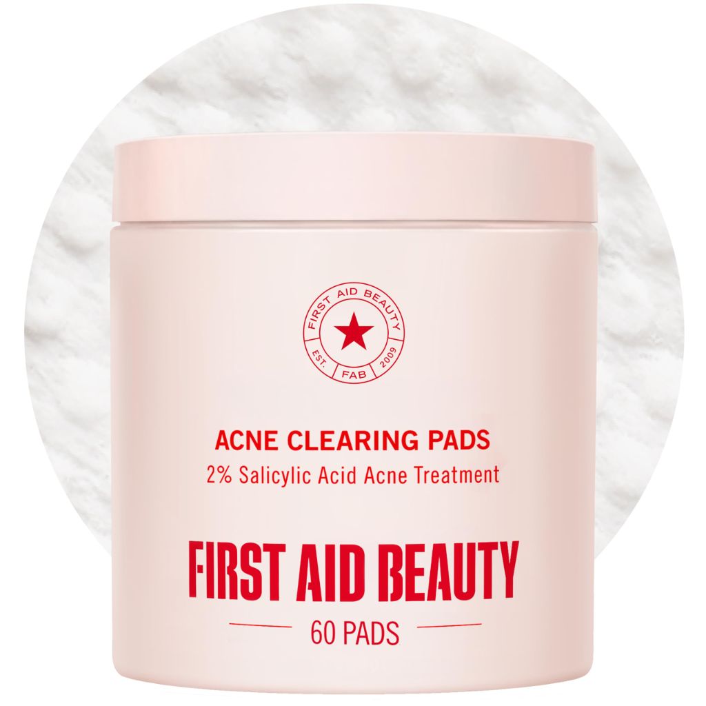 First Aid Beauty Acne Pads for Face, 2% Salicylic Acid Pads Treat Without Drying (60ct)