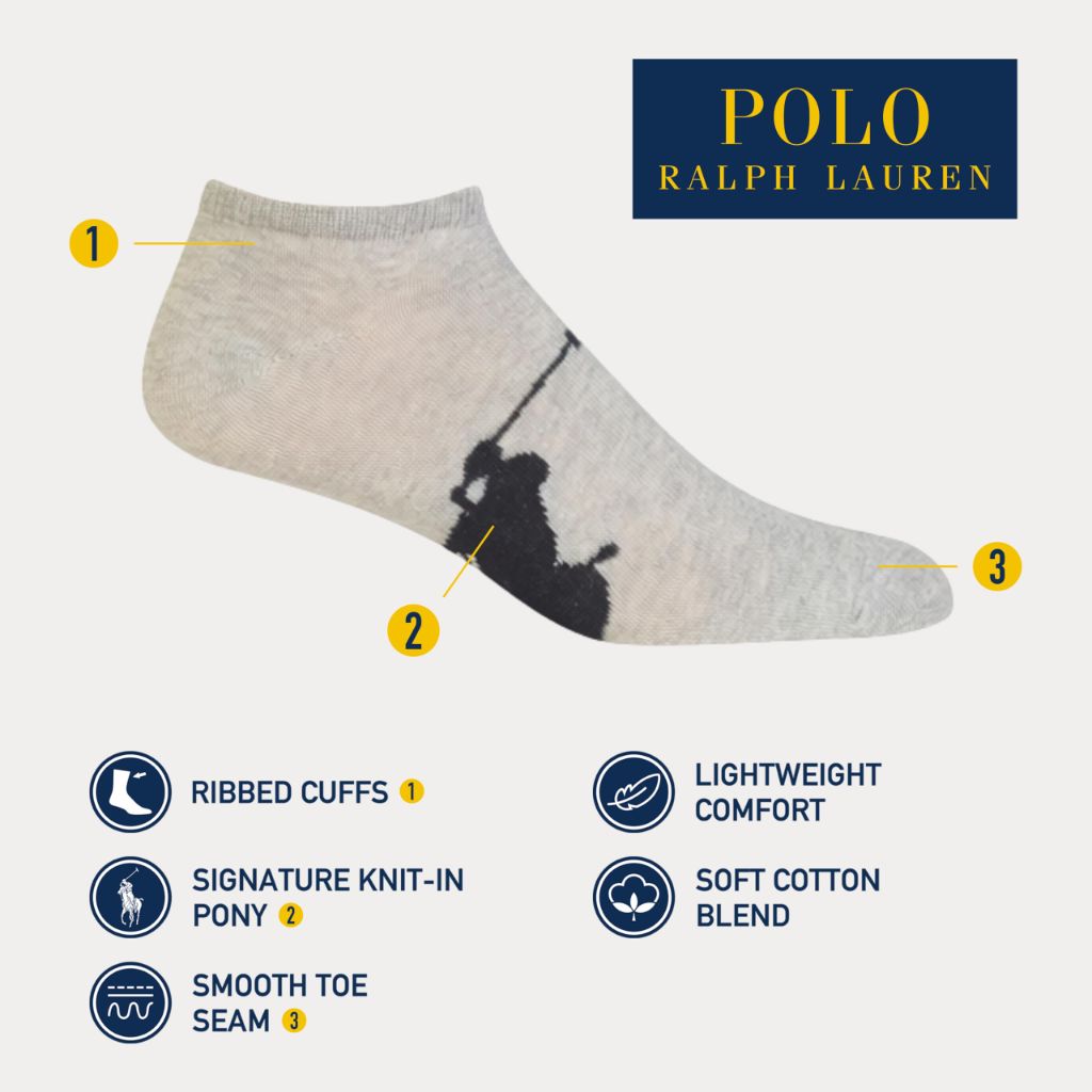 Polo Ralph Lauren Big Polo Player Men's 3-Pack Socks 10-13 (Multi)