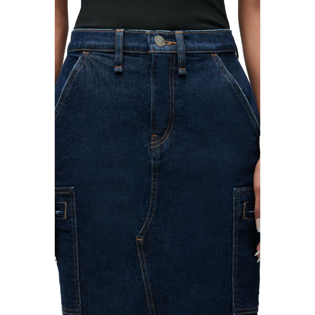 SZ 24, Hudson Women's Reconstructed Midi Skirt, Denim Rinse