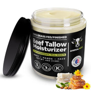 ANIMAL ACID Beef Tallow for Face, Skin & Body - 4 Fl oz Handmade Tallow Face Moisturizer - Unscented