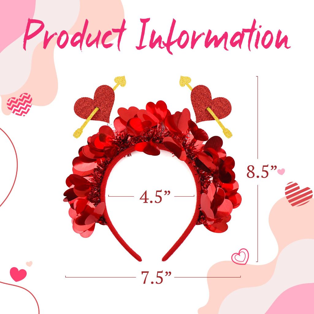 ONENINEDREAM Valentines Day Headband for Kids (Small)