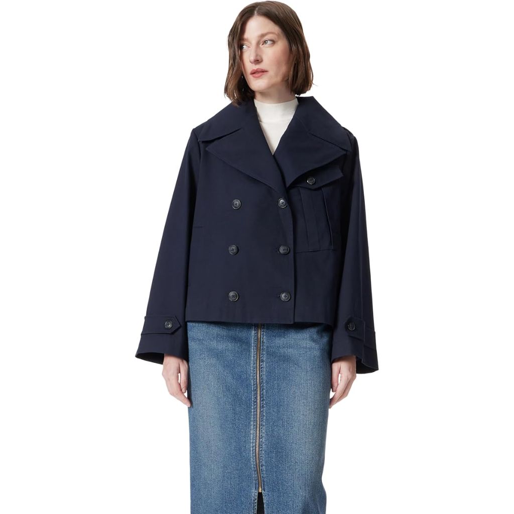 DO by Dee Ocleppo Women's Hallie Cropped Trench Coat - New Navy, XL