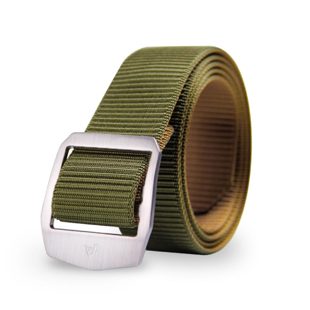 Parhen Green Men's Nylon Work Belts - Adjustable Canvas Belt with Heavy Duty Plastic Buckle,(Green,Small)