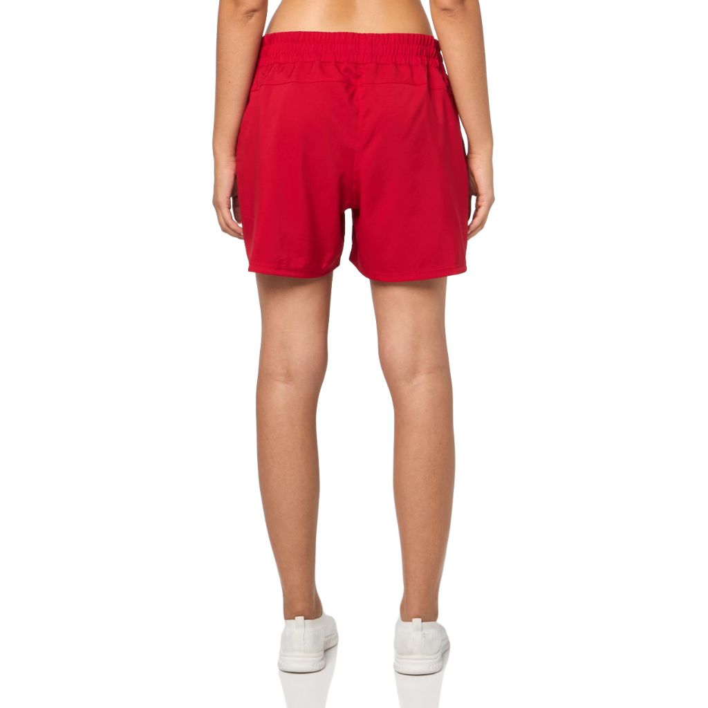 SZ S5" Adidas Women's D4T Woven Kansas University Training Shorts, Team Power Red/Collegiate Royal