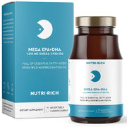 Nutri-Rich Omega-3 Fish Oil 1210mg, EPA & DHA for Heart, Brain & Joint Health, Lemon Flavor - 60 Softgels