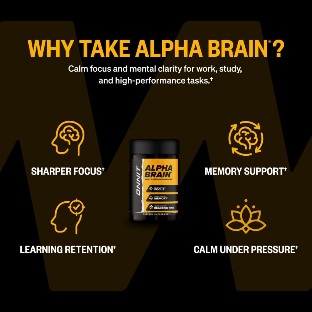ONNIT Alpha Brain Nootropic Brain Supplement for Focus, 90 Count