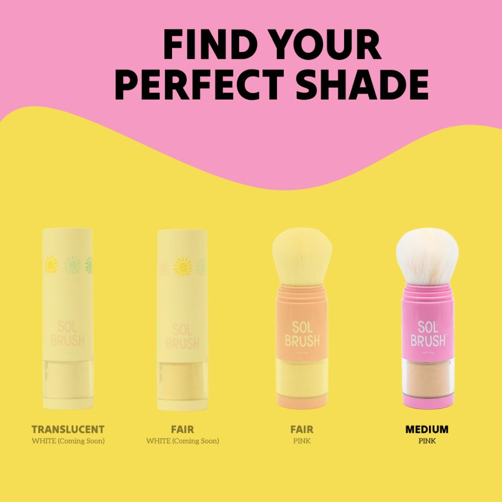 Sol Brush SPF 50 Mineral Sunscreen Powder, Pink, Medium