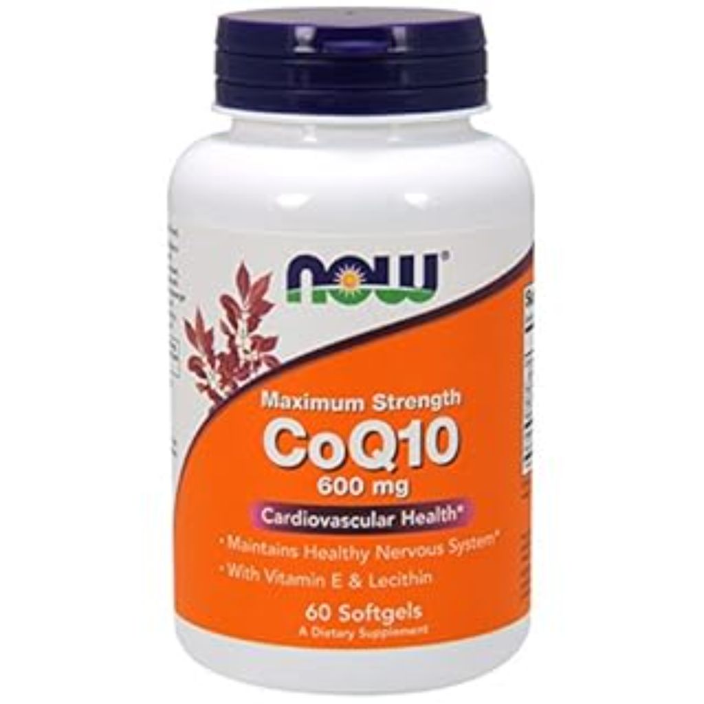 NOW Supplements  CoQ10 600 mg  Maximum Strength with Vitamin E & Lecithin  60 Softgels