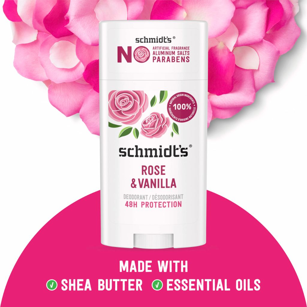 Schmidt's Aluminum-Free Vegan Deodorant Rose & Vanilla with 24 Hour Odor Protection 2 Ct , 2.65 oz