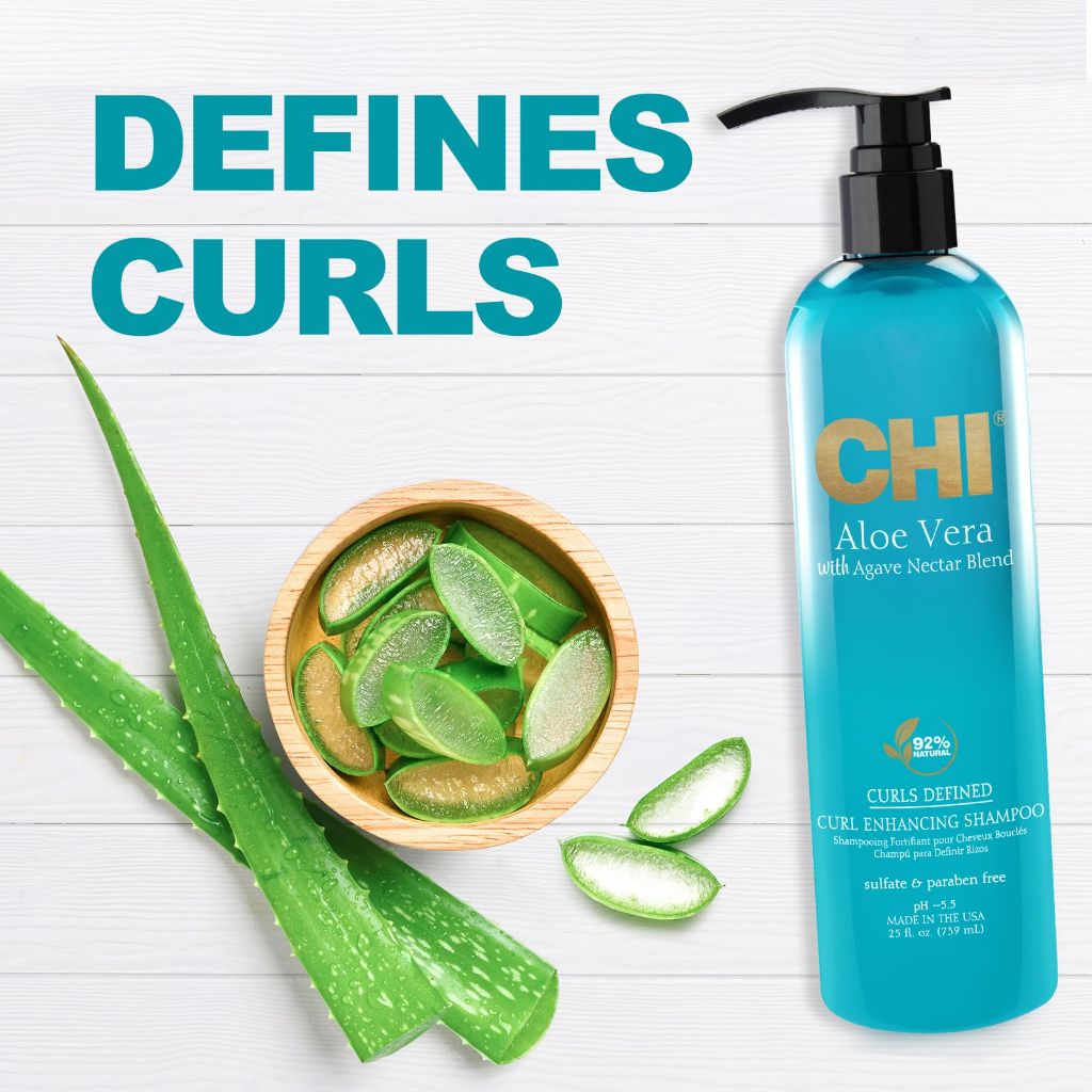 CHI Aloe Vera Curl Enhancing Shampoo, 25 Oz