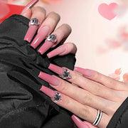 BABALAL Press-On Nails - Long, Pink Heart (24 Pcs.)