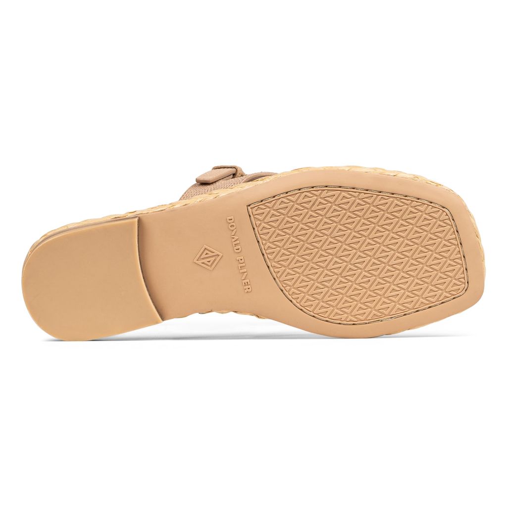 SZ 9.5, Donald Pliner Women's HEATHRO Metallic Lizard Print | Sand/Platino