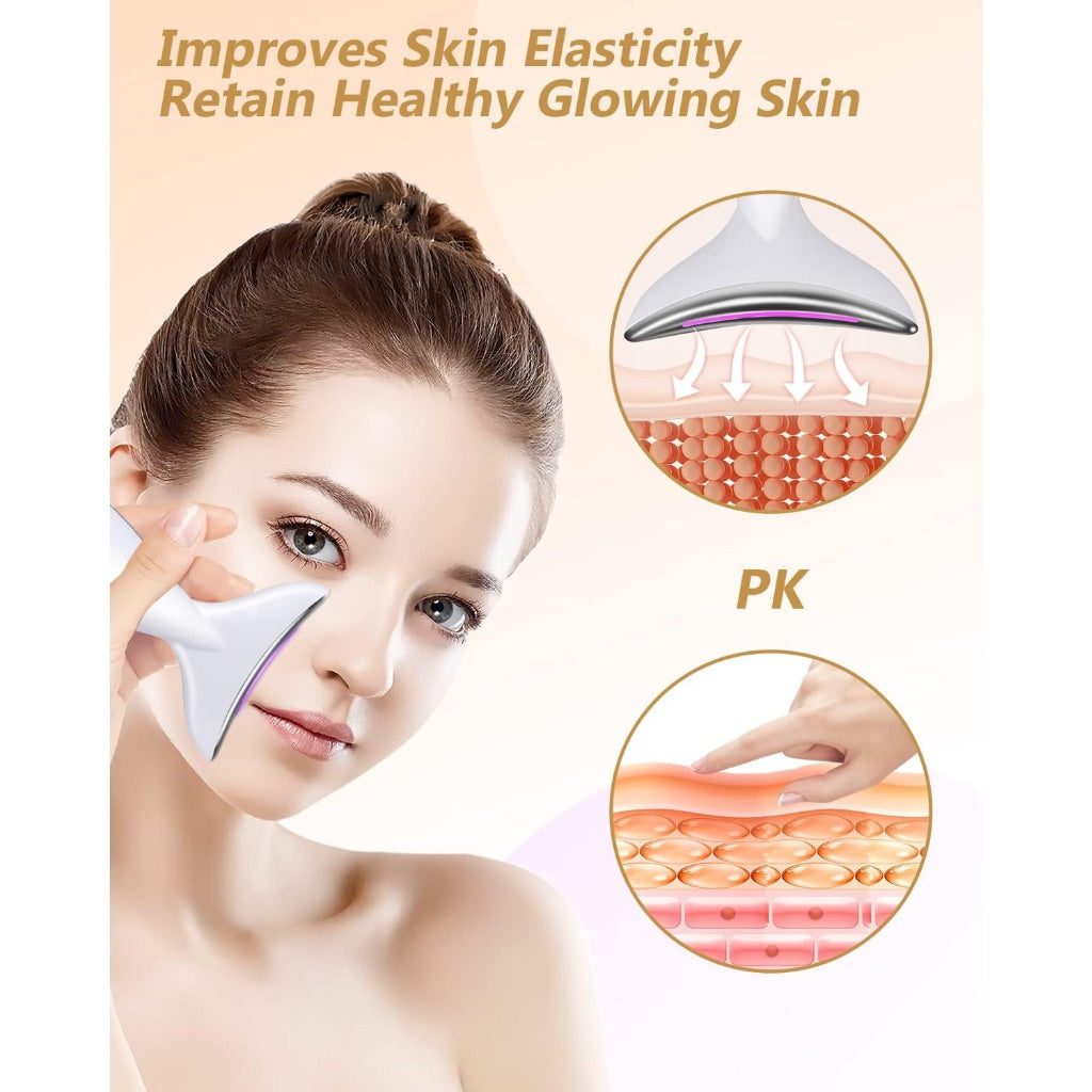 Face Massager for Face Neck Red Light Therapy Device 45℃ Heated Firming Wrinkle Removal Facial Massager 3 in 1