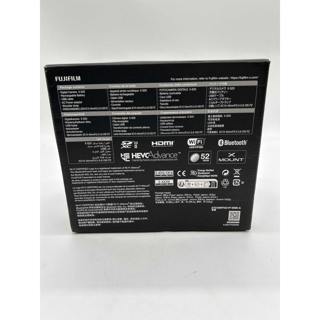 Fujifilm X-S20 Mirrorless Digital Camera XC15-45mm Lens Kit (Black)