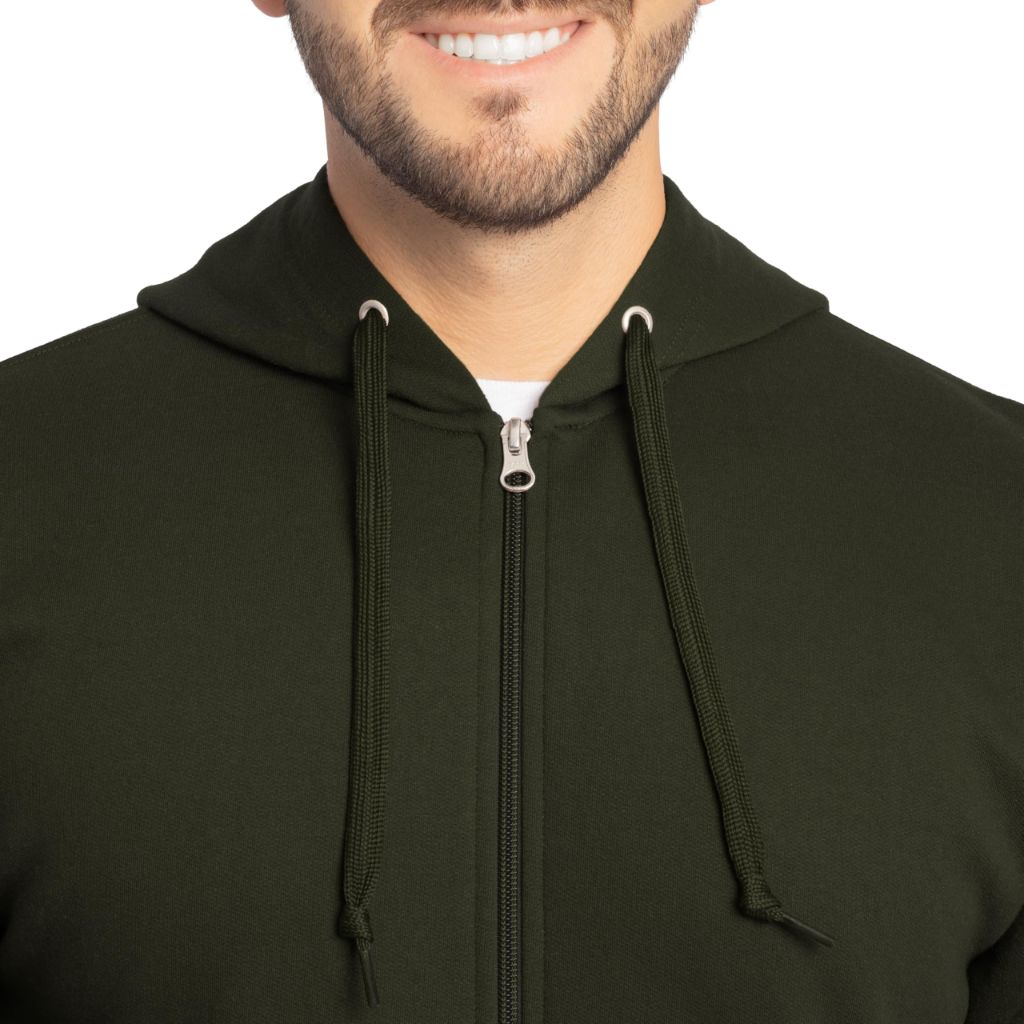 Fruit of the Loom Unisex Adult EverSoft Fleece Full Zip Hoodie Sweatshirt, Duffle Bag Green, Medium