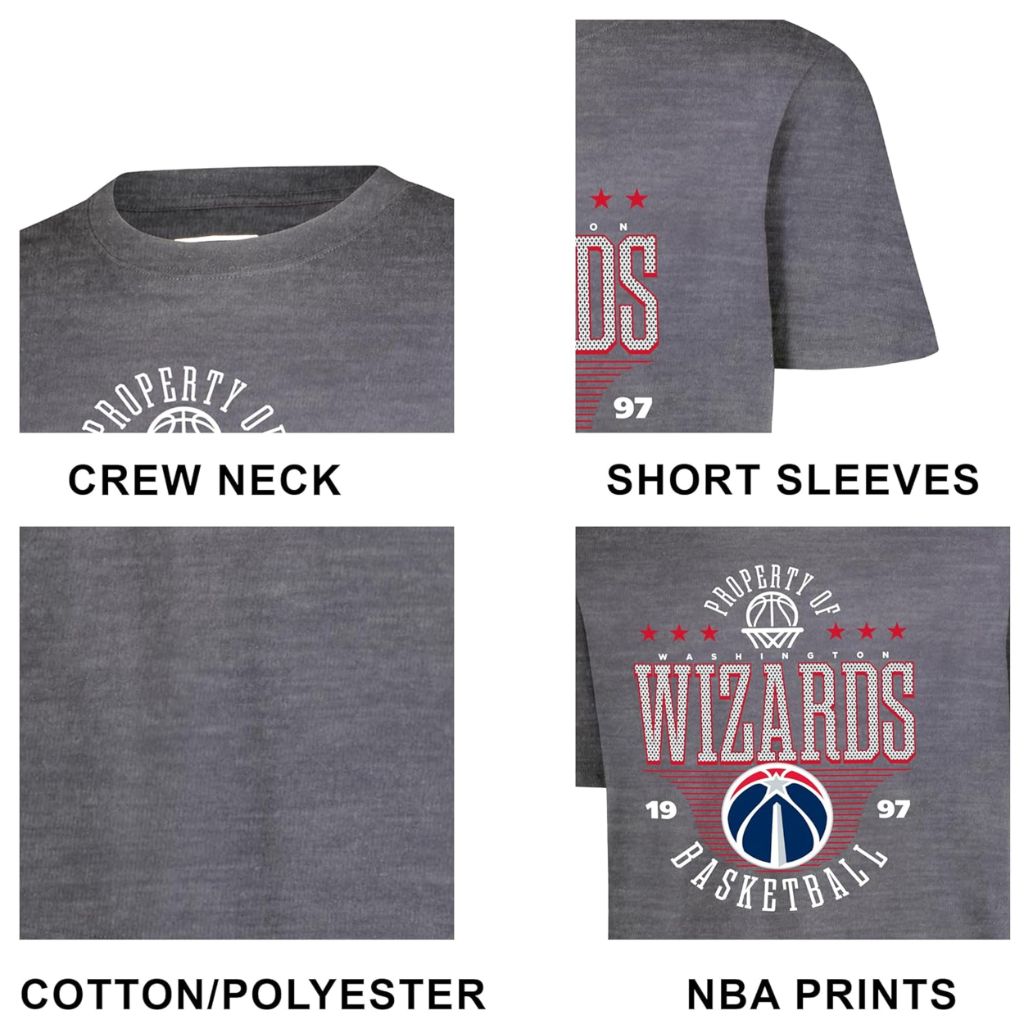 Ultra Game Boys' Super Soft Mad Props T-Shirt,Philadelphia 76ers,Heather Charcoal,10-12