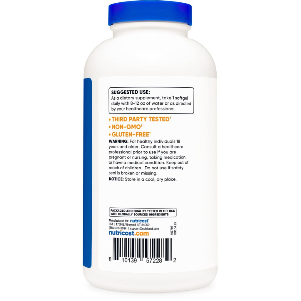 Nutricost Fish Oil Omega 3 Softgels with EPA & DHA (1000mg of Fish Oil, 560mg of Omega-3), 240 Softgels, Non-GMO, Gluten Free.