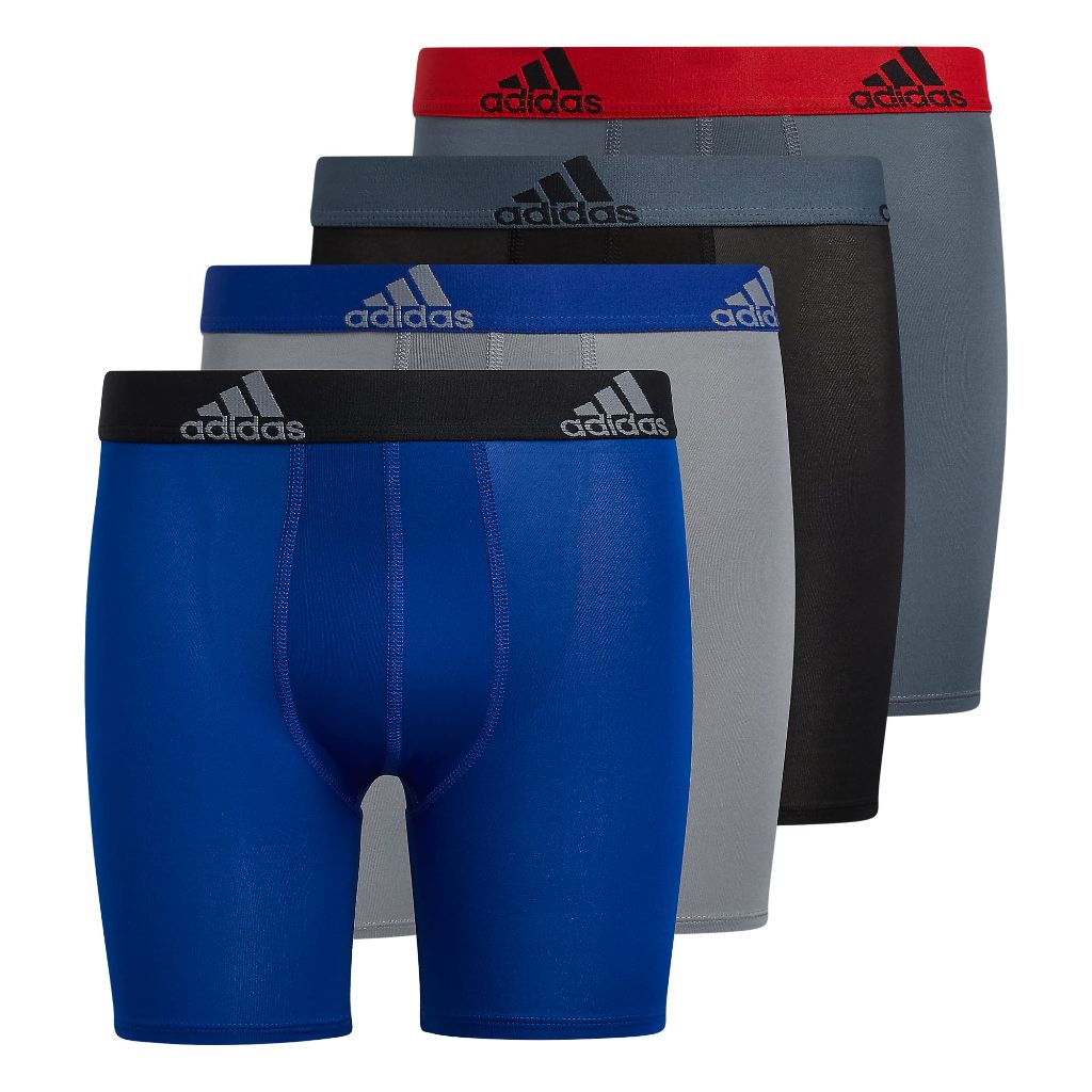 SZ L, Athletic Fit Microfiber Long Boxer Brief Underwear (4-Pack) all day sport comfort