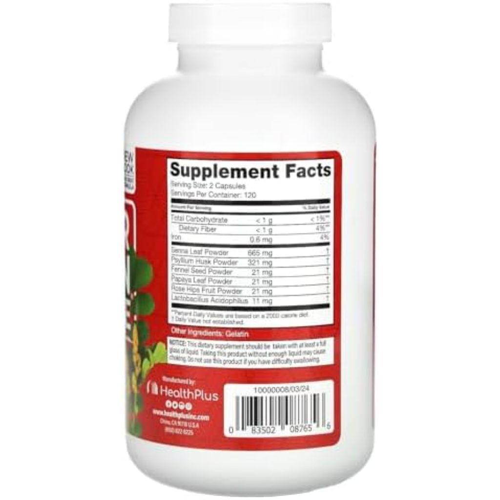 Health Plus Inc Super Colon Cleanse 530 mg 240 Capsules, Package may vary