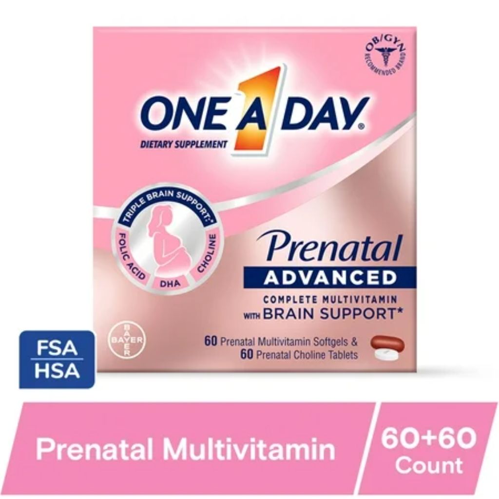 One A Day Advanced Prenatal Multivitamin with Choline  60+60 Count