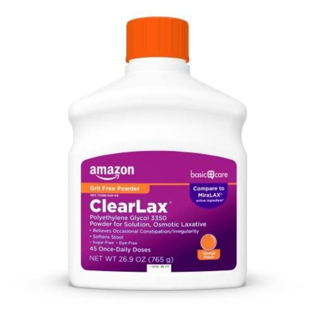 Amazon ClearLax Polyethylene Glycol 3350 Powder for Solution - Orange, 26.9oz