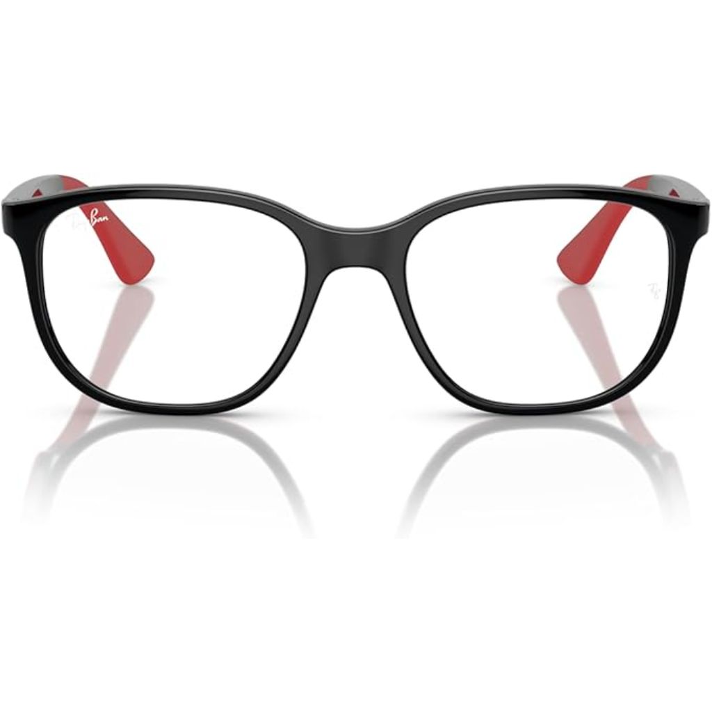 Ray-Ban Kids RY9078VF 3928 Eyewear Frames - Black on Rubber Red, 48/16/135