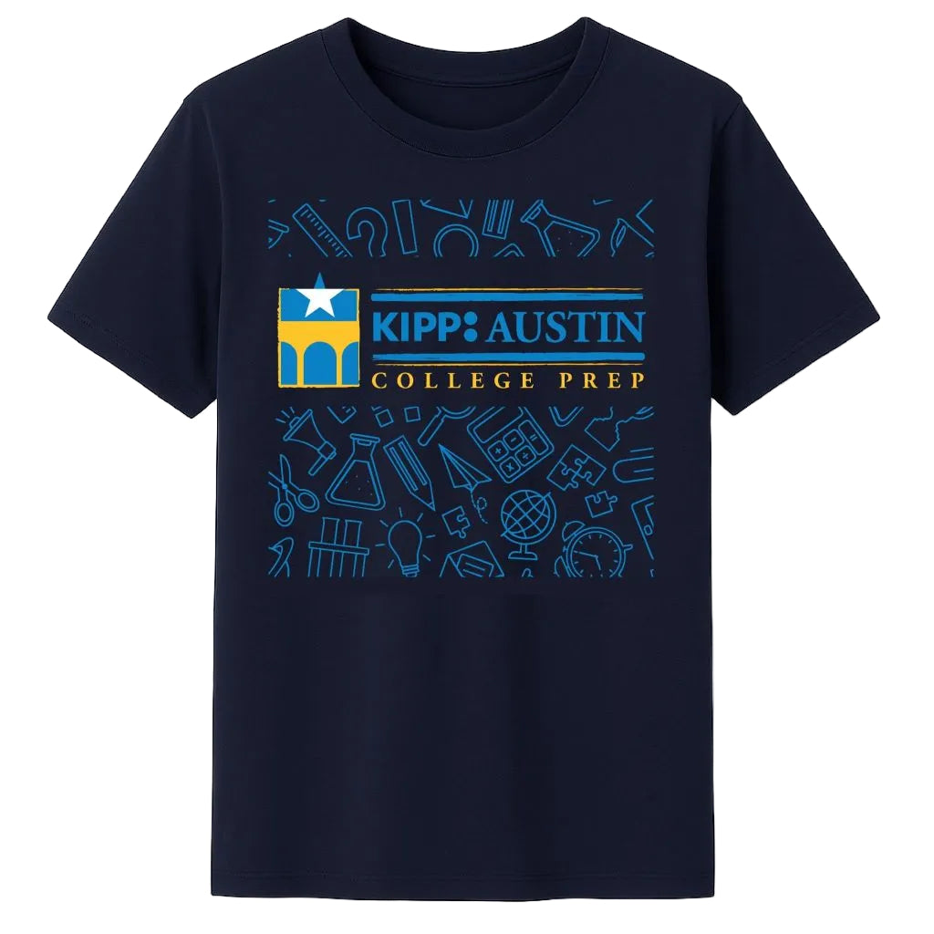 KIPP Texas Kipp Austin College Prep Short Sleeve Crewneck T-Shirt, Navy, Small
