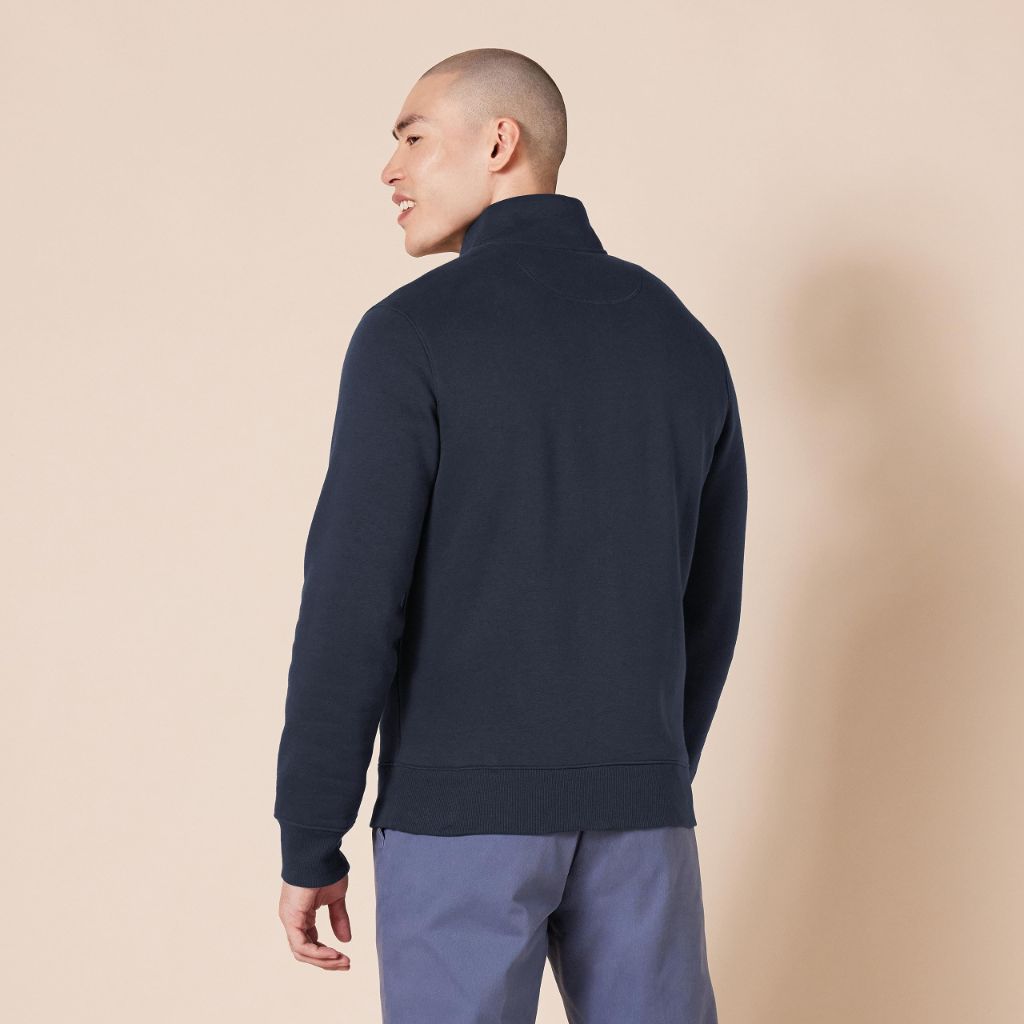 Amazon Essentials Men's Standard Full-Zip Fleece Mock Neck Sweatshirt, Navy X-Large