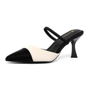 NEWBELLA Women's Closed Toe Pointed Heel Sandals -  (7.5 White)