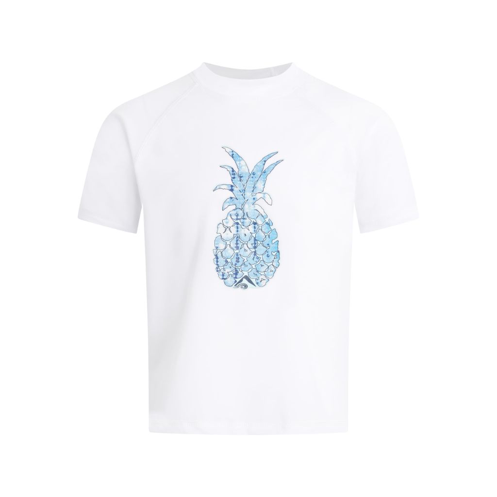 Kanu Surf Big Girls Jade UPF 50+ Sun Protective Rashguard Swim Shirt, Willow White - size Small(8)