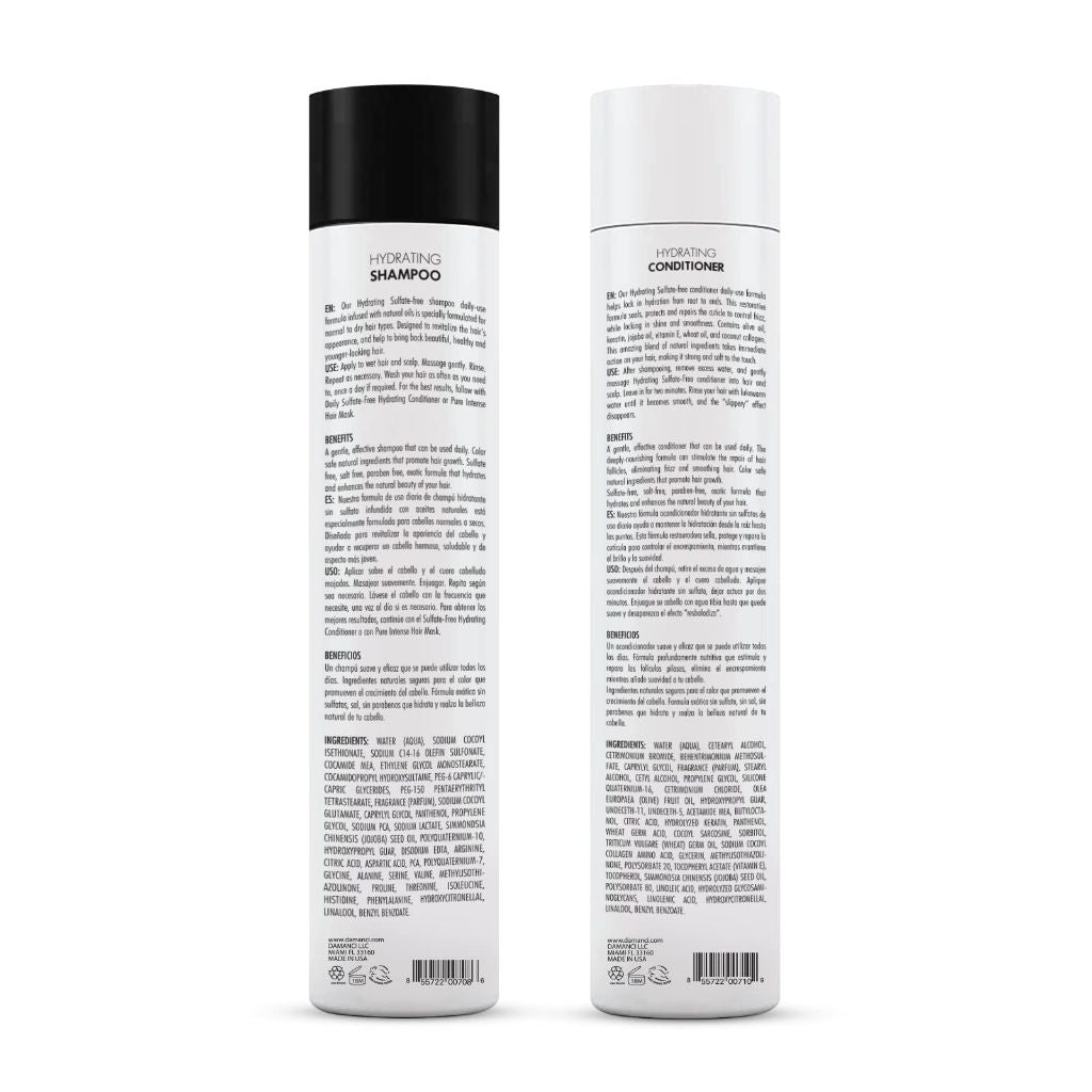 Damanci Hydrating Shampoo and Conditioner Duo, (10oz)