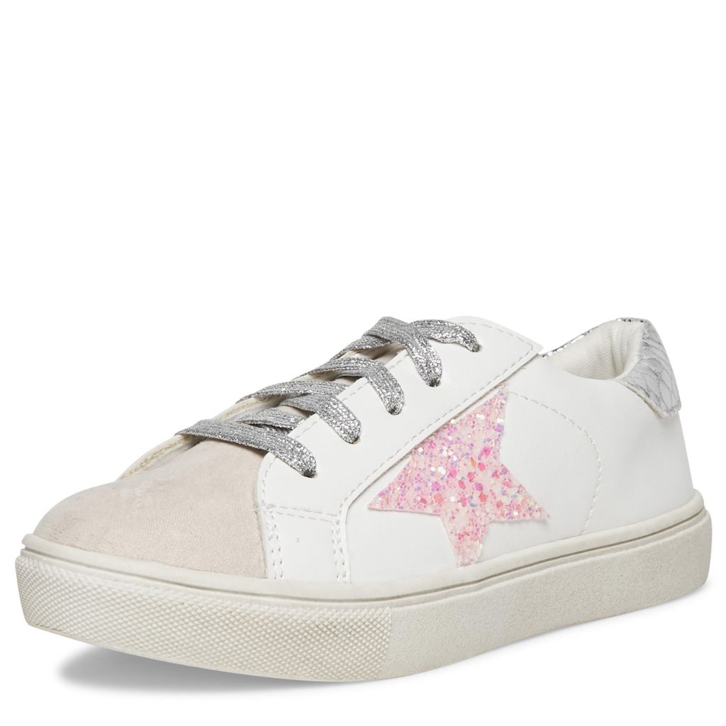 Steve Madden Girls Shoes Rezume Sneaker, White Multi, 7