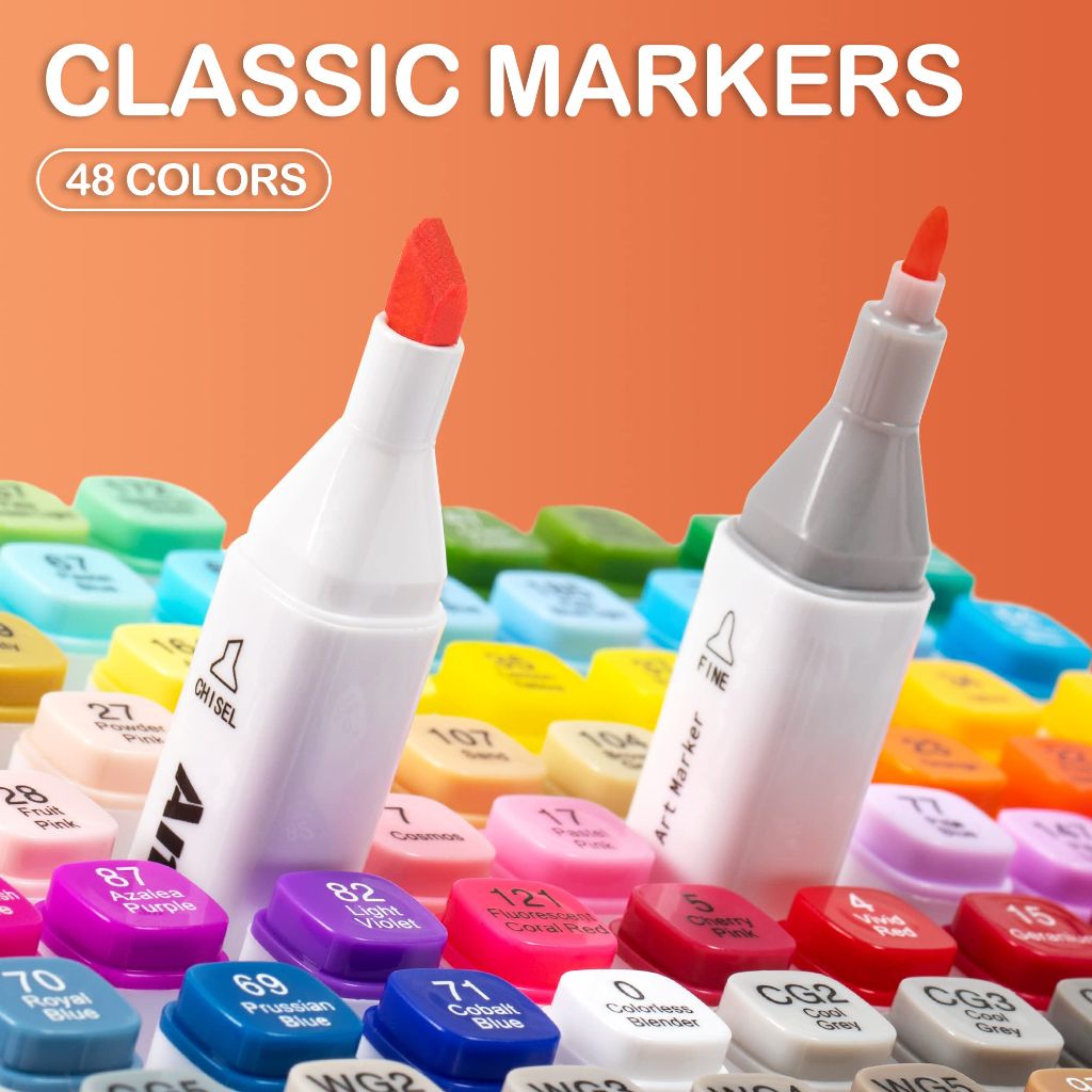 AnyMark 80 Colors Alcohol Markers, Dual Tip Art Coloring Markers