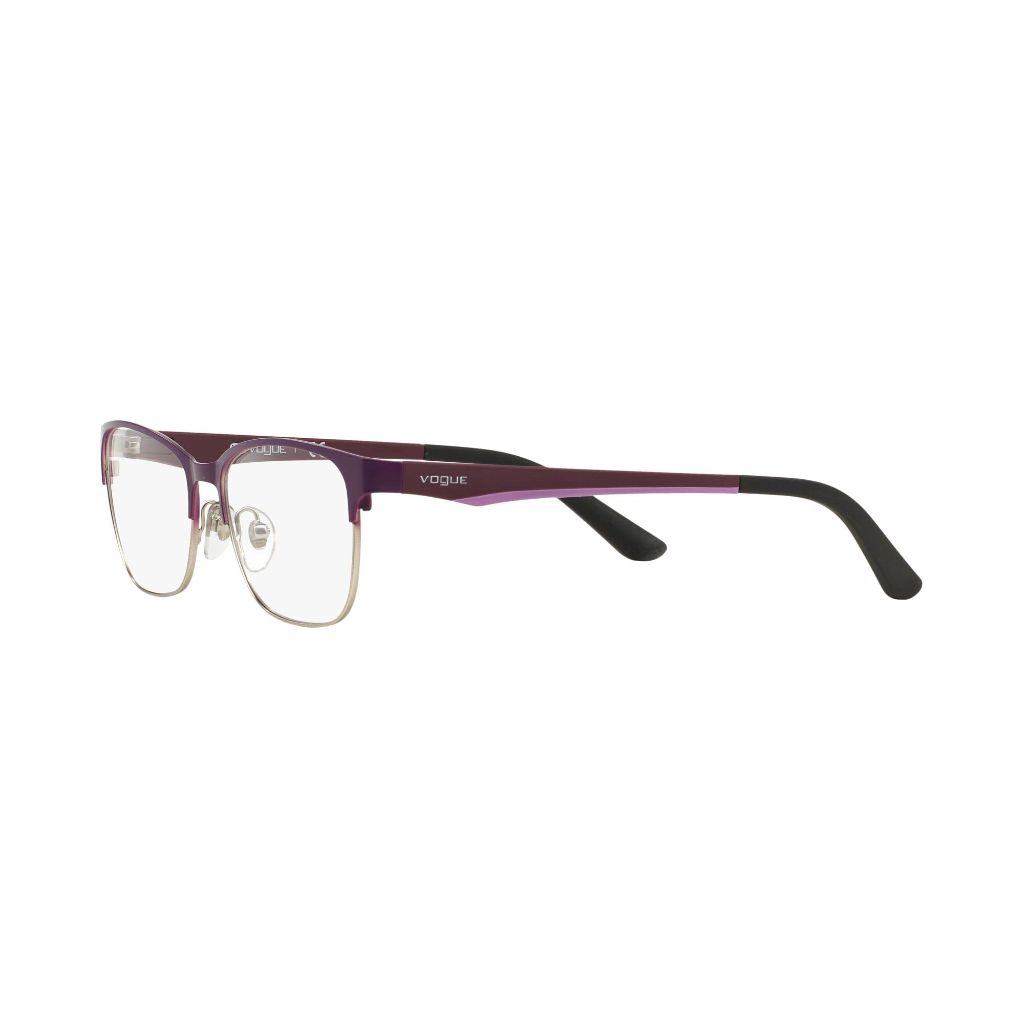 Vogue Eyewear Womens VO3940 Square Prescription Eyewear Frames, Top Brushed Plum/Silver/Demo Lens, 54 mm