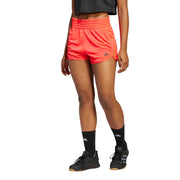 SZ 2XS 5" Adidas Women's Pacer Essentials Knit High-Rise Training Shorts, Lucid Red/Black