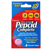Pepcid Complete Acid Reducer + Antacid for Acid Reflux, 10mg Famotidine, 800mg, Berry Flavored, 4ct